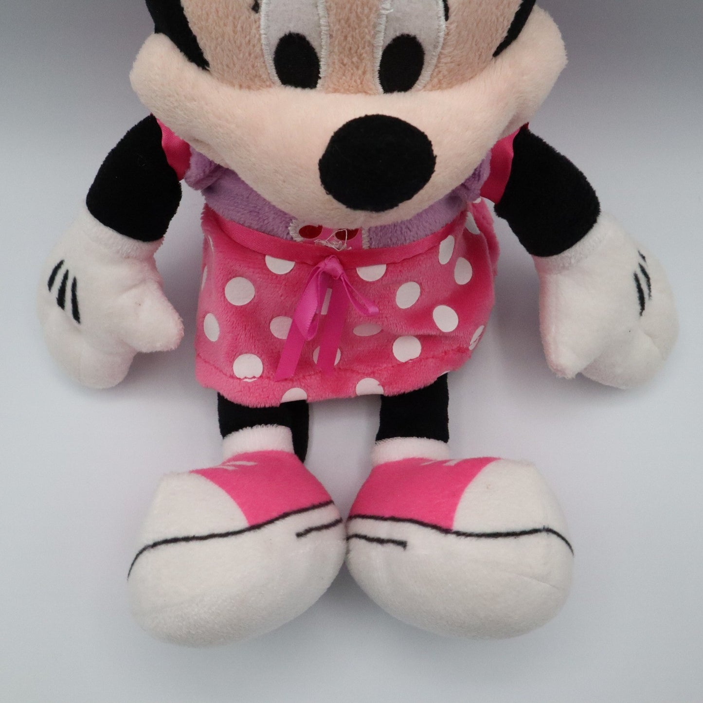 Disney Minnie Mouse Plush Doll 15" Pink Polka Dot Dress Bow Stuffed Toy Gift