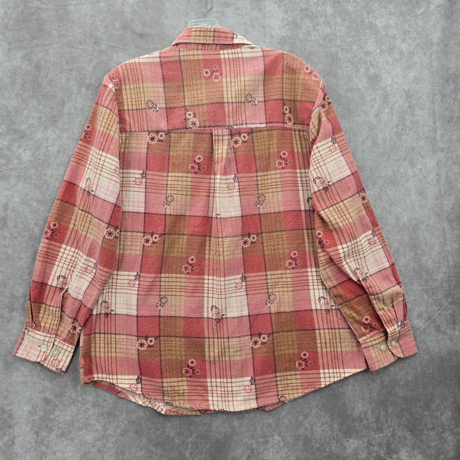 American Sweetheart Pink Plaid Flannel Western Urban 90s Skater Grunge Shirt L