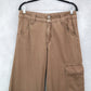 Time and Tru Brown Wide Leg Cargo Pants Utility Pocket Y2K Streetwear Small 6