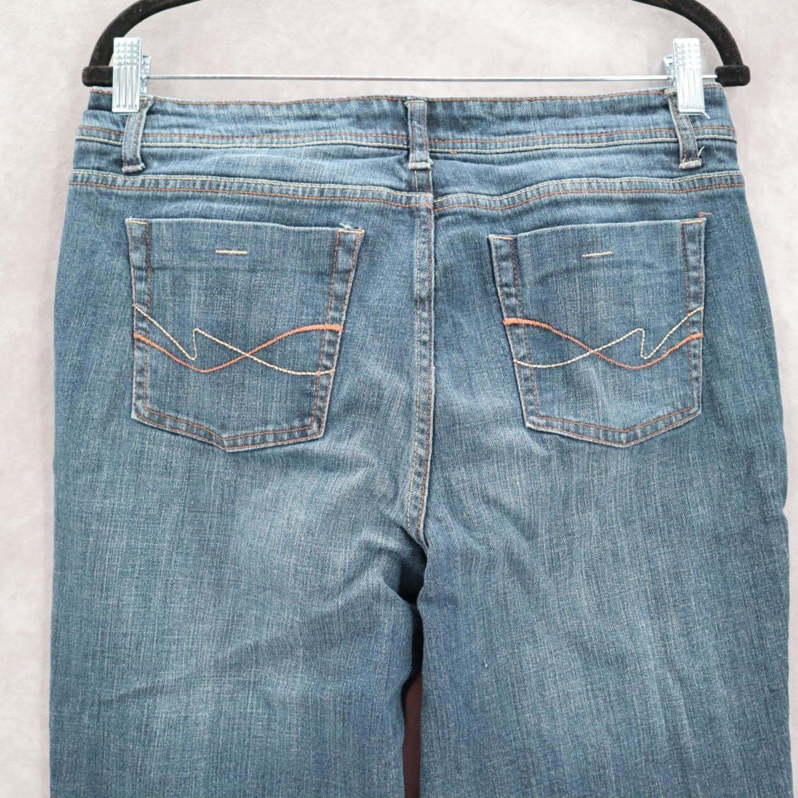 Faded Glory Dark Blue Straight Stretch Eased Jeans Denim Classic 10 Average