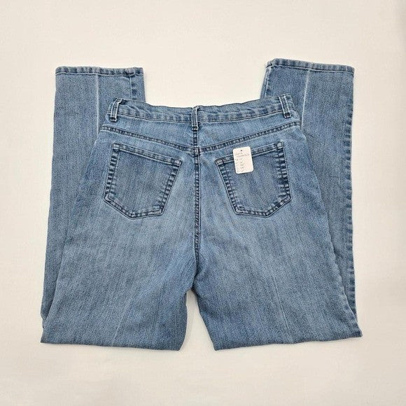 Gloria Vanderbilt Blue Straight Classic Leg Denim Pants Jeans 10