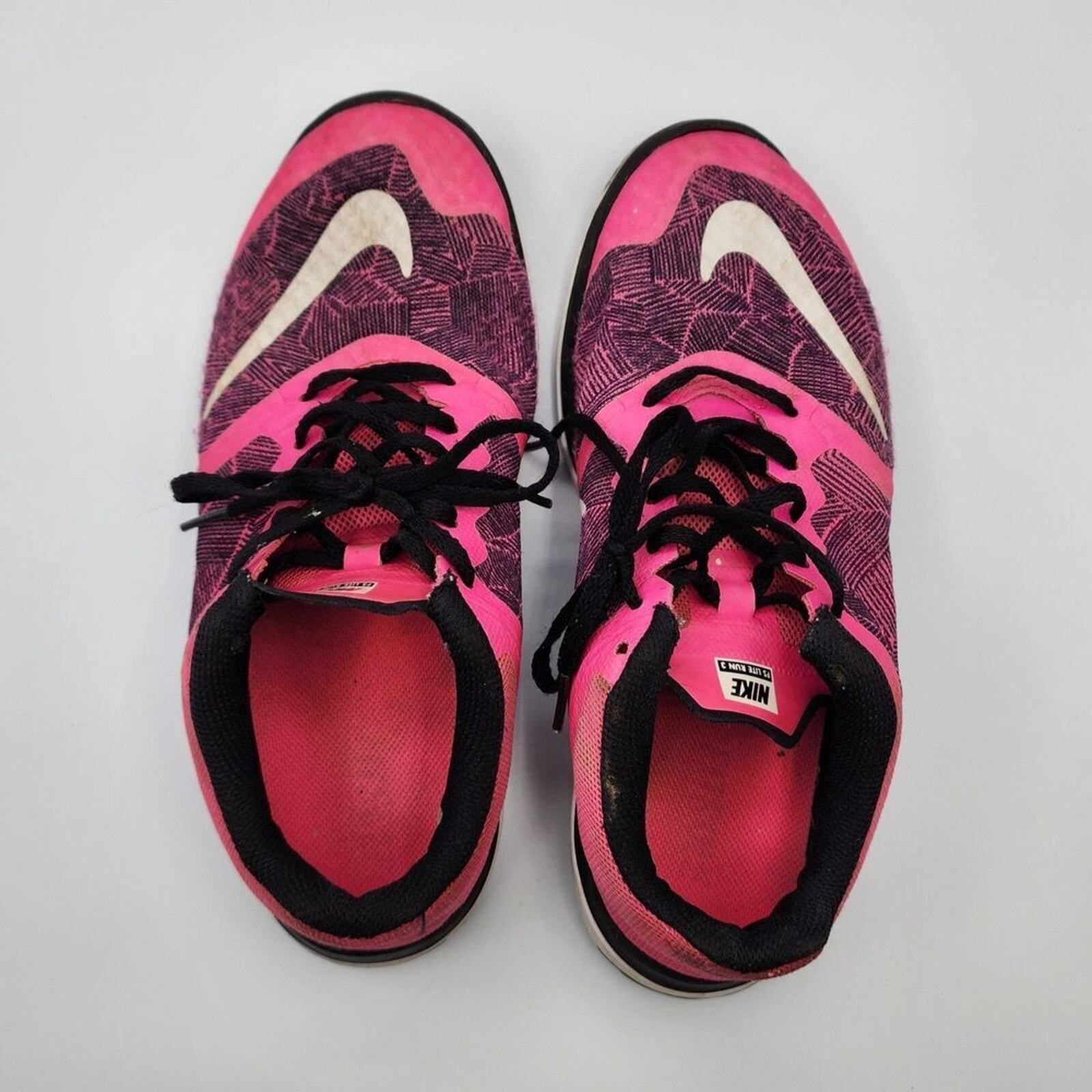 Nike Fs Lite Run 3 Womens Pink Black Running Activewear Sneakers Size 7.5