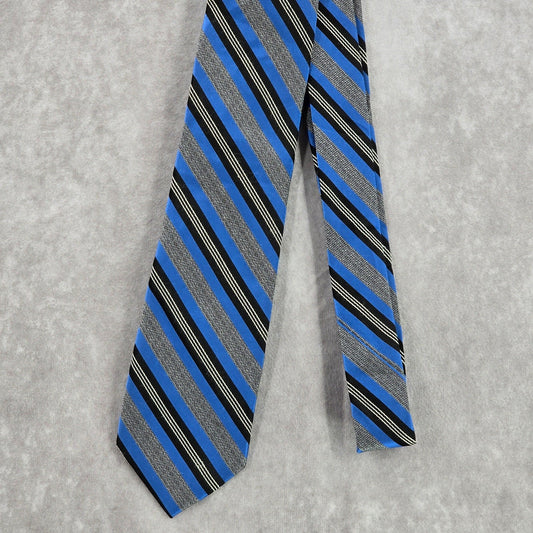 Joseph Abboud Blue Gray Stripe Repp Geometric 100% Silk Men's Neck Tie NWOT