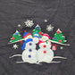 Breckenridge Black Christmas Embroidered Snowman Y2K Holiday Vintage Top Medium