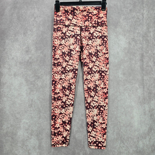 Aerie Chill Play Move Red Pink Floral Offline Ankle Leggings Pants Skinny Small