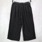 Black Cropped Wide Leg Pleated Belted Preppy Straight Leg Trousers Pant L Large