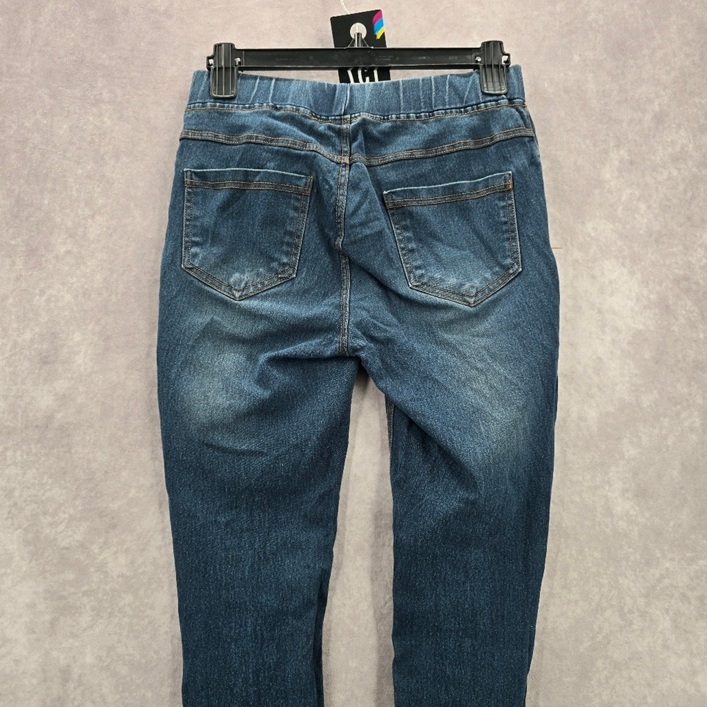 Jvini Fashion Blue Pull On Elastic Distressed Denim Pants Skinny Jeans S Small