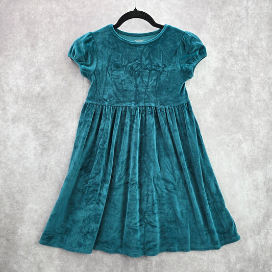Jumping Bean All Day Play Dress Green Velour Suede Velvet Girls Toddler Size 8