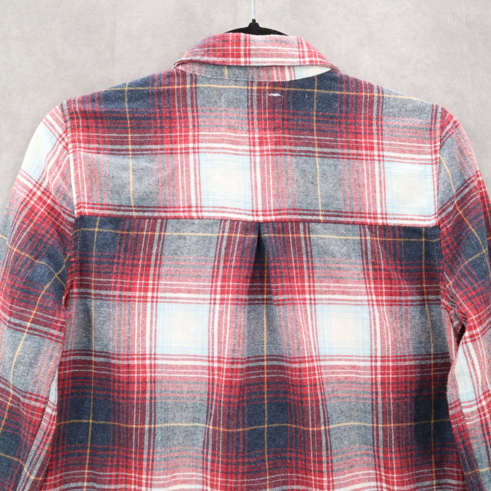 Aeropostale Red Flannel Plaid Long Sleeve Button Up Western Boyfriend Fit Small