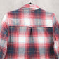 Aeropostale Red Flannel Plaid Long Sleeve Button Up Western Boyfriend Fit Small