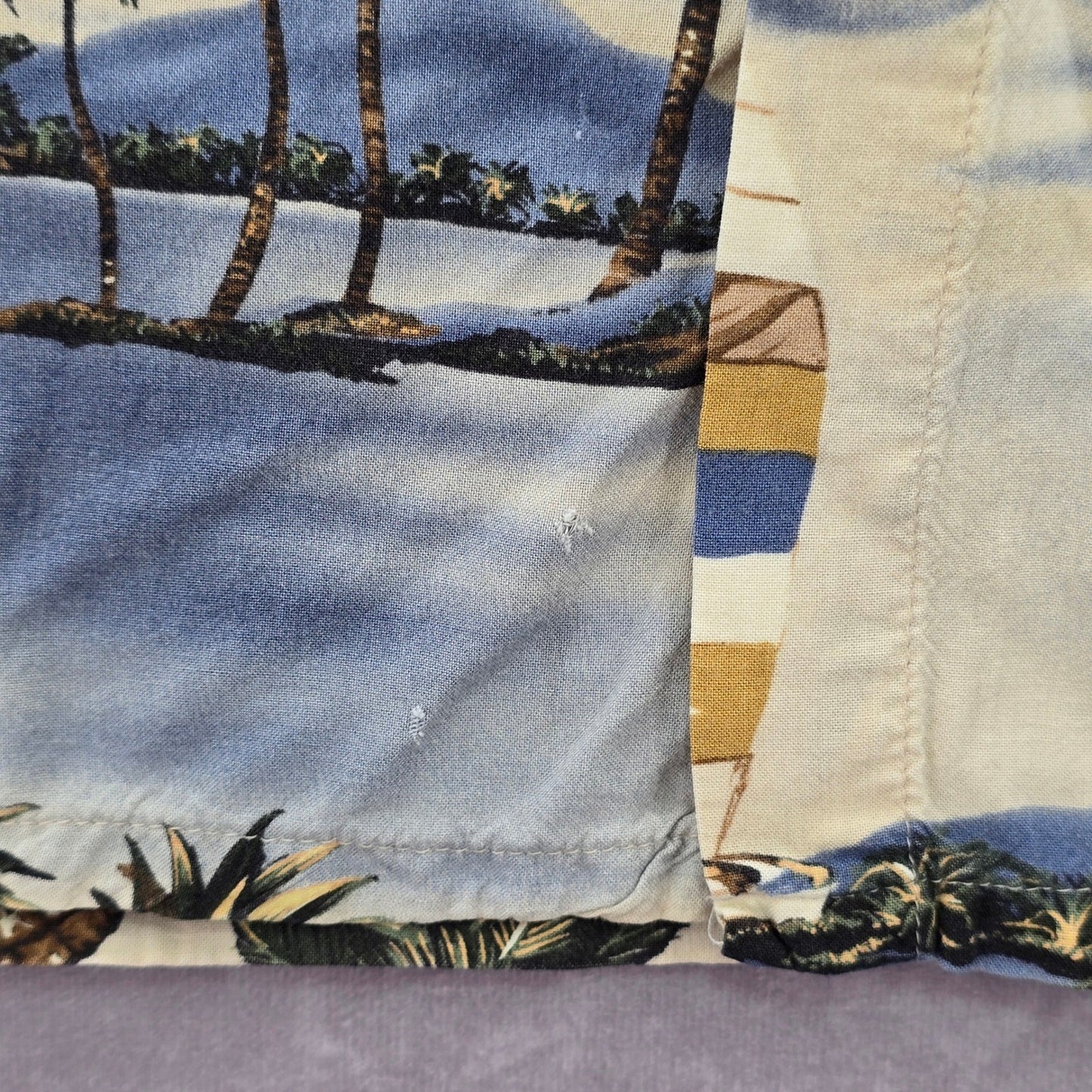 Campia Moda Beach Palm Tropical Surf Island Vintage Relax Hawaiian Shirt L