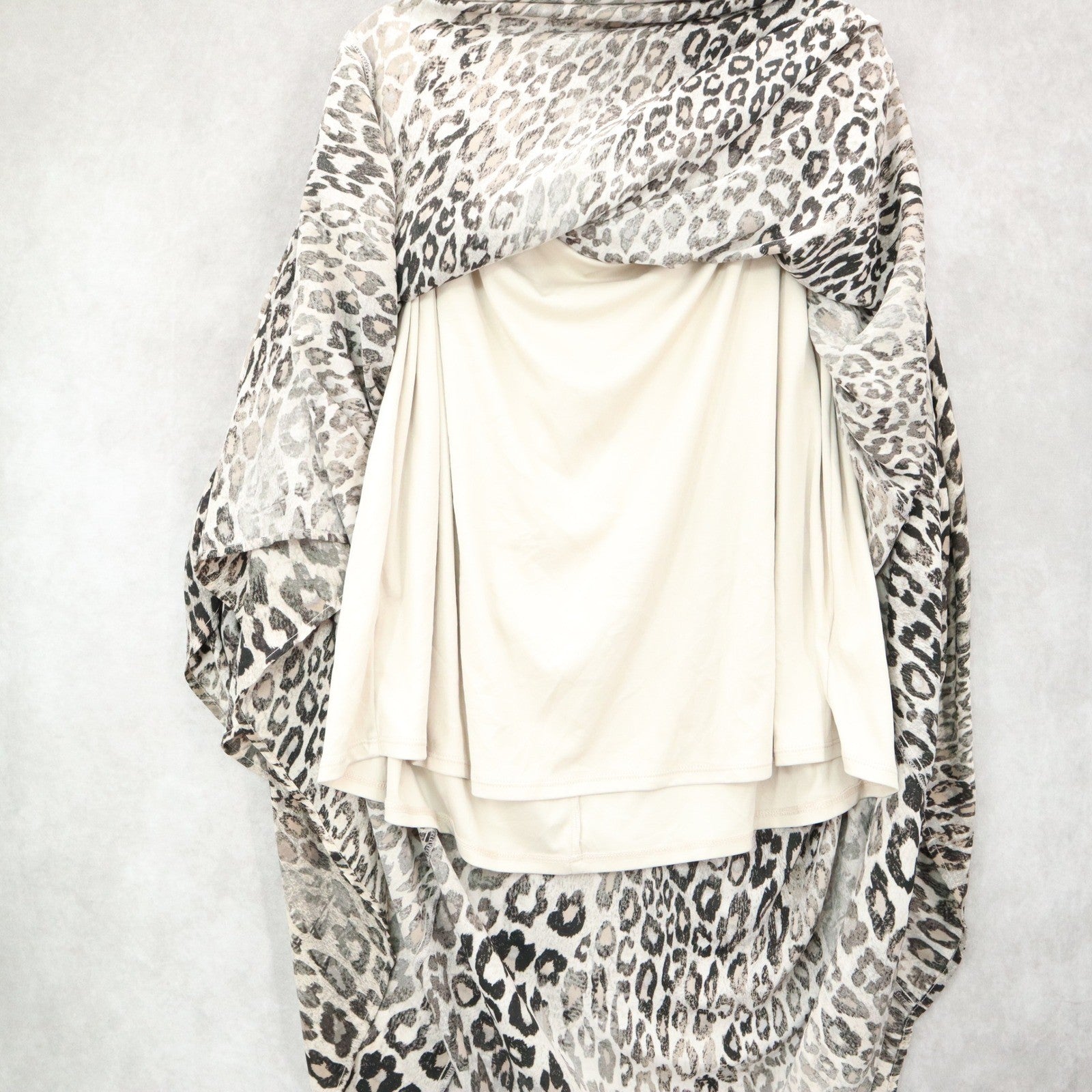 Bobeau Gray Animal Print Maxi Wrap High Low Romantic Chic Flare Skirt Plus 3X