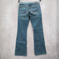 Calvin Klein Blue Floral Embroidered Low Rise Flare Denim Jeans Pants S Small 4