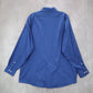 Van Heusen Lux Sateen Regular Fit Blue Button Down Casual Work Dress Shirt Large