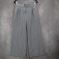 H&M Blue Stripe Wide Leg Boho Pull On Pleated Straight Preppy Trousers Pant 8