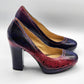 Kenneth Cole Reaction Purple Pink High Heel Pumps Chunky Platform Women Shoe 7.5