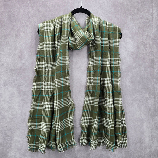 Cato Green Plaid Tartan Long Wrap Hijab Fringe Dupatta Shawl Scarves Scarf