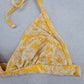 Xhilaration Yellow Tropical Boho Tie Swim Sports Bra Beach Bikini Top M Medium