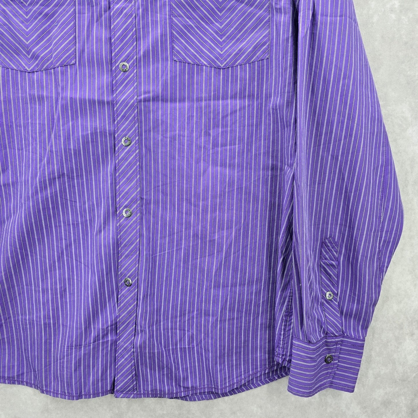 G By Guess Purple Stripe Mens Button Down Long Sleeve Cotton Dress Shirt XL