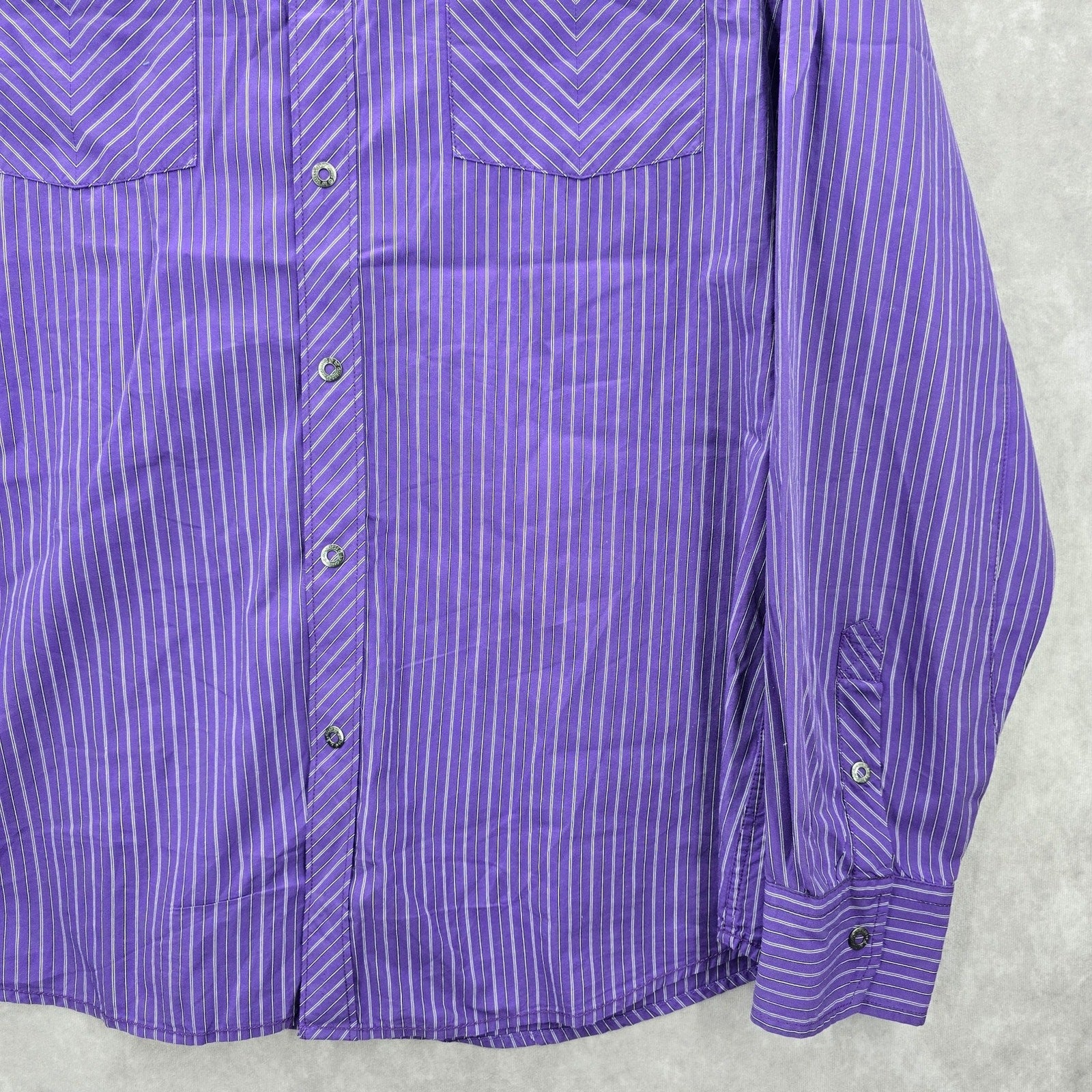 G By Guess Purple Stripe Mens Button Down Long Sleeve Cotton Dress Shirt XL