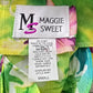 Maggie Sweet Yellow Green Floral Preppy Flirty Sleeveless Blouse Top S Small