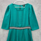 Armani Exchange Green Flare Knee Length Stripe Preppy Classic Dress 10 Medium