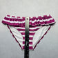 Purple Stripe Ruffle Swim Beach Cheeky Flirty Boho Bikini Bottom S Small