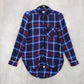 American Eagle Outfitters Boyfriend Fit Blue Flannel Plaid Lumberjack Rugged XS