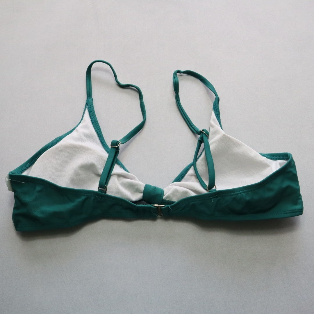 Shekini Green Padded Boho Chic Swim Sports Bra Beach Bralette Bikini Top L Large