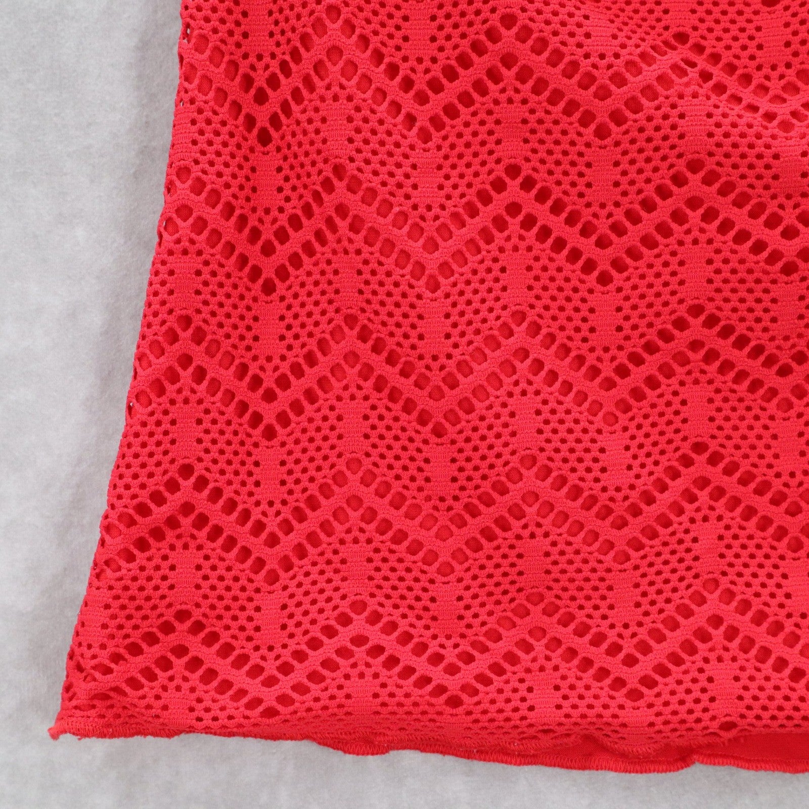 Mossimo Red Eyelet Crochet Halter Tie Boho Swim Beach Tankini Top S Small