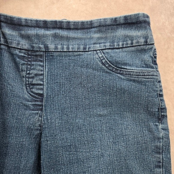Westbound Straight Pull On Stretch Medium Blue Denim Pants Jeans 12 Short