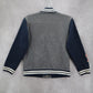 Gap Kids Gray Blue Button Bomber Varsity Pirate Patch Stripe Coat Jacket L Large