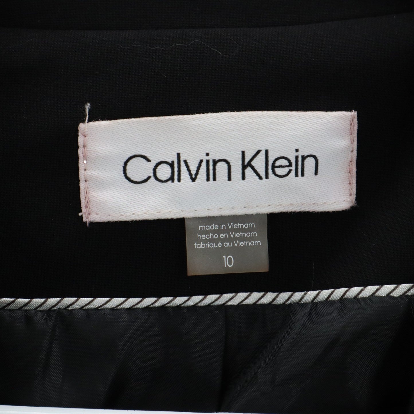 Calvin Klein Black Fish Mouth Formal Preppy Cocktail Coat Jacket Blazer 10