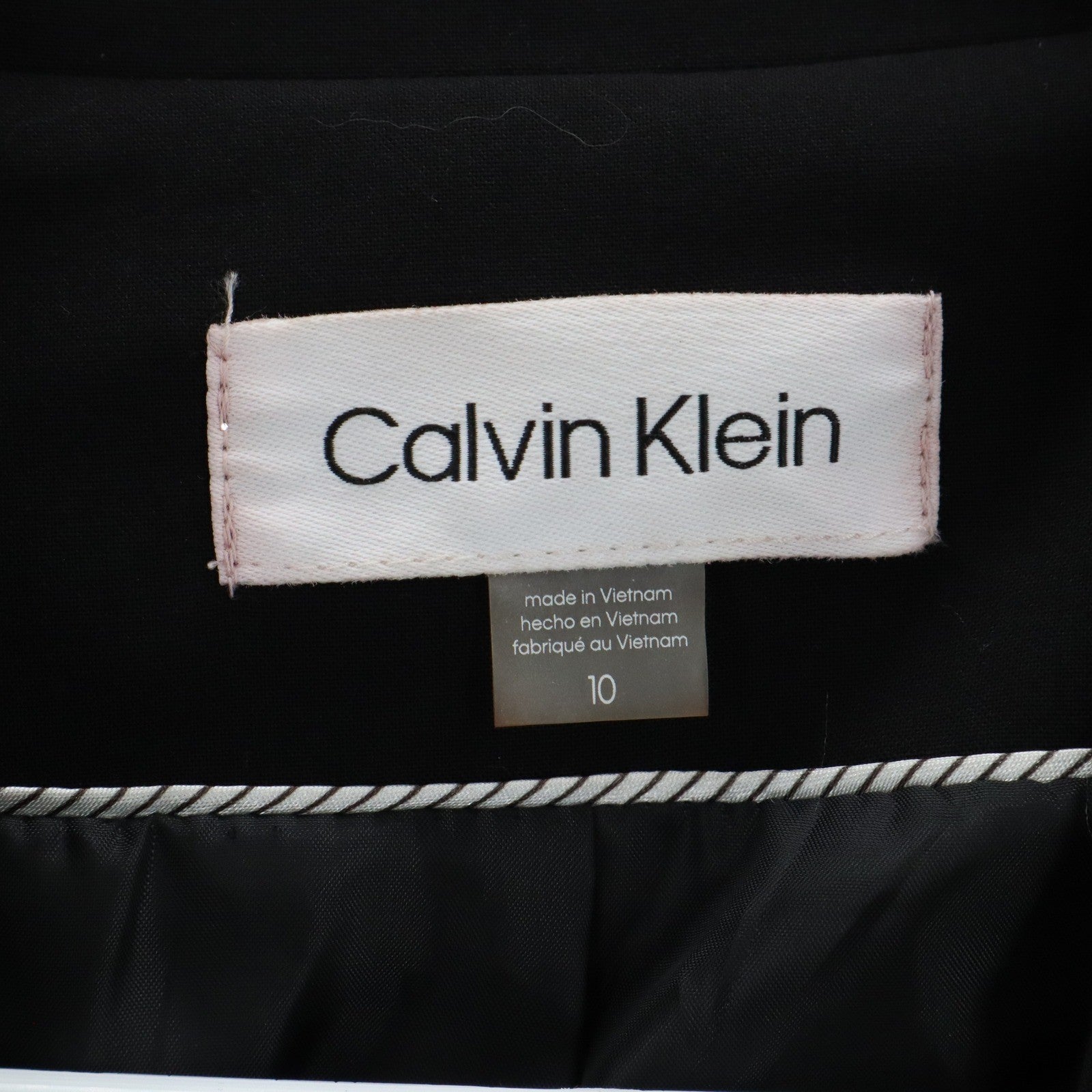Calvin Klein Black Fish Mouth Formal Preppy Cocktail Coat Jacket Blazer 10