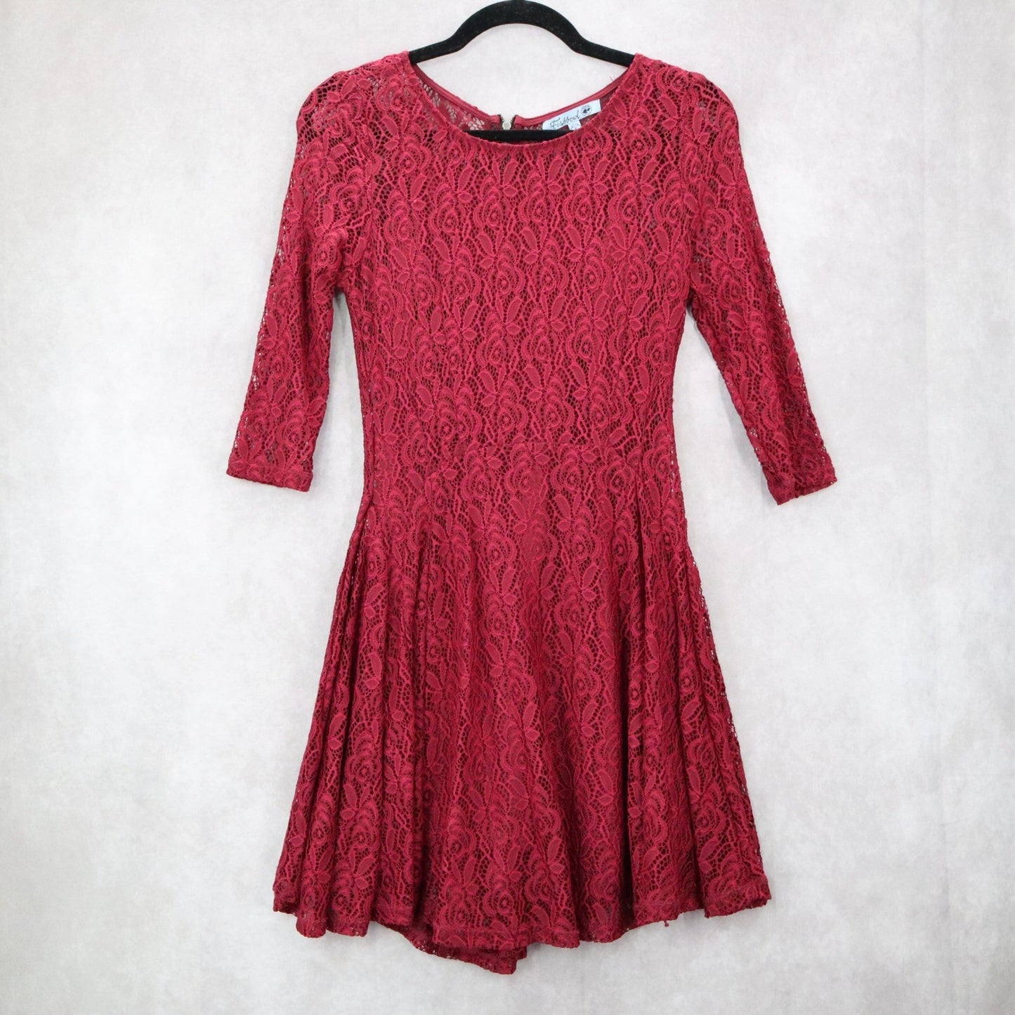 Fish Bowl Red Lace Skater Dress Fit Flare Cocktail Party Dress Elegant S Small