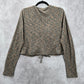 Wild Fable Brown Knit Crop Drawstring Split Long Sleeve Cozy Top NWT Extra Large