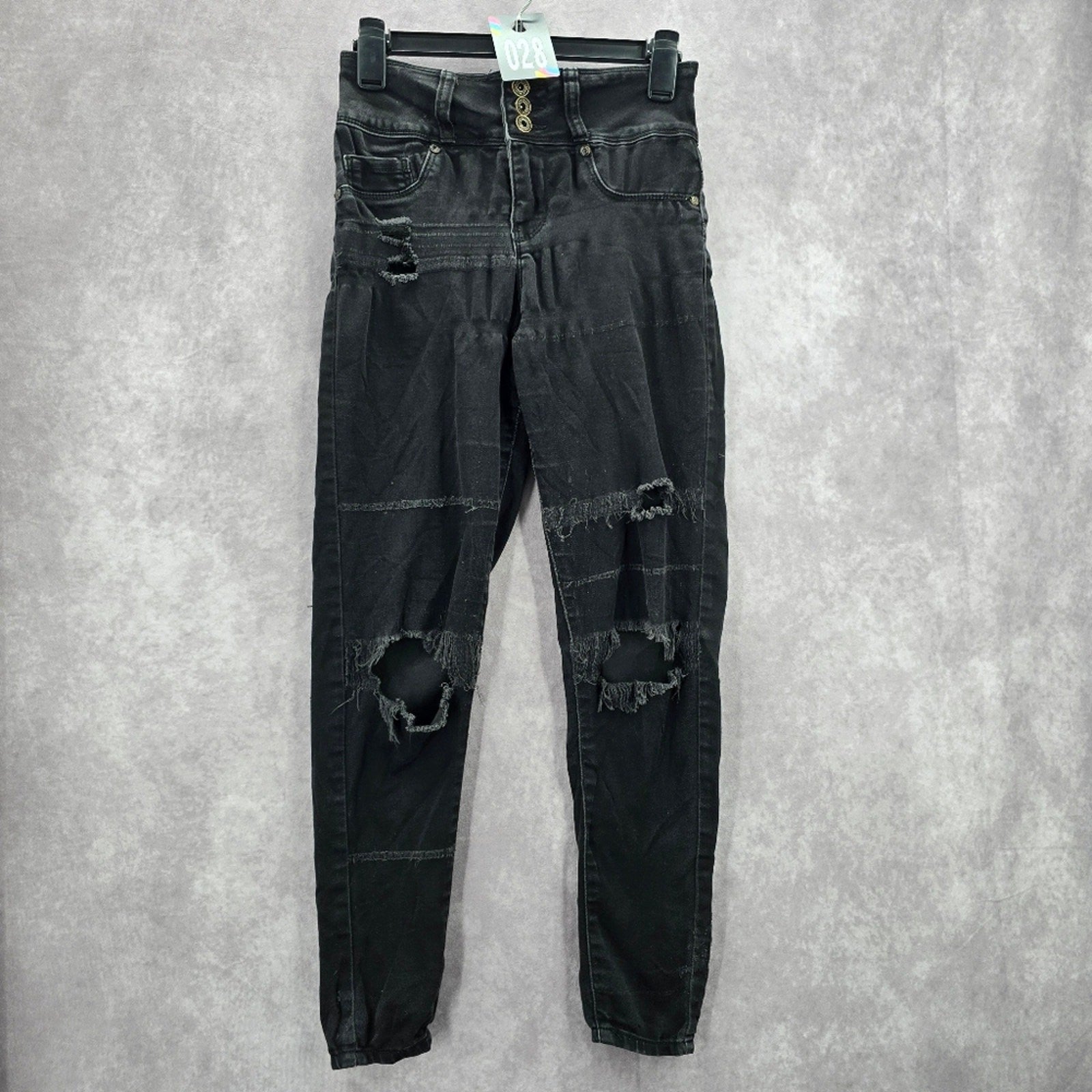 Blue Savvy Black Skinny Pants Denim Distressed Jeans 5/27