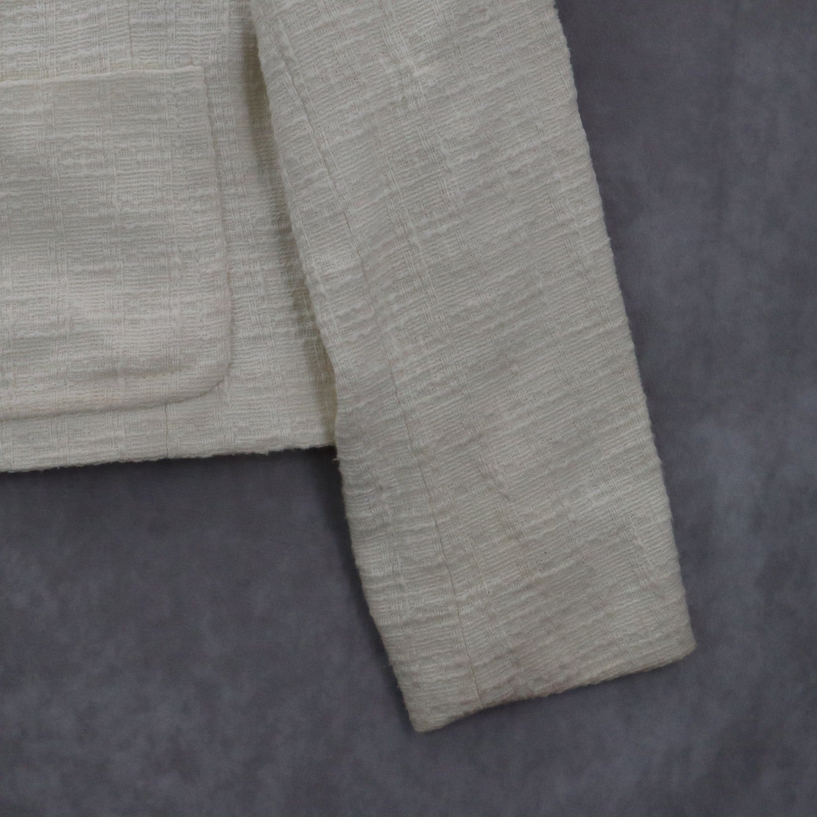 Banana Republic White Ecru Formal Clover Check Cotton Suit Coat Jacket Blazer 10