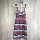 Delia's Floral Print Short Overall Flare Y2K Vintage Button Strap Dress Small