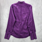 G By Guess Purple Paisley Button Down Long Sleeve Cotton Cuff Dress Shirt XL