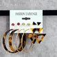 Brown Gold Hoop Stud Dangle Set Six Earrings Fashion Boho Retro Jewelry JB2-16