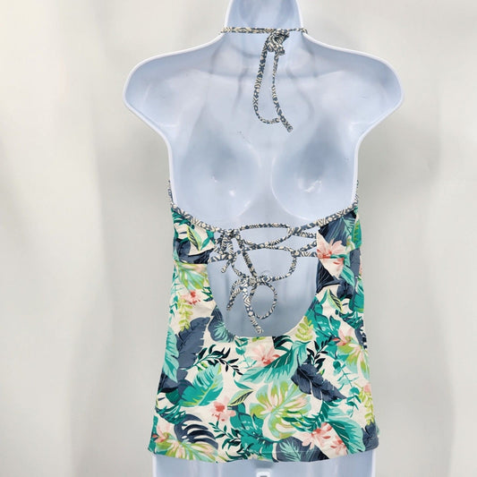 True Craft Green Blue Tankini Swimsuit Swimwear Halter Top Padded Bra Bathing XL