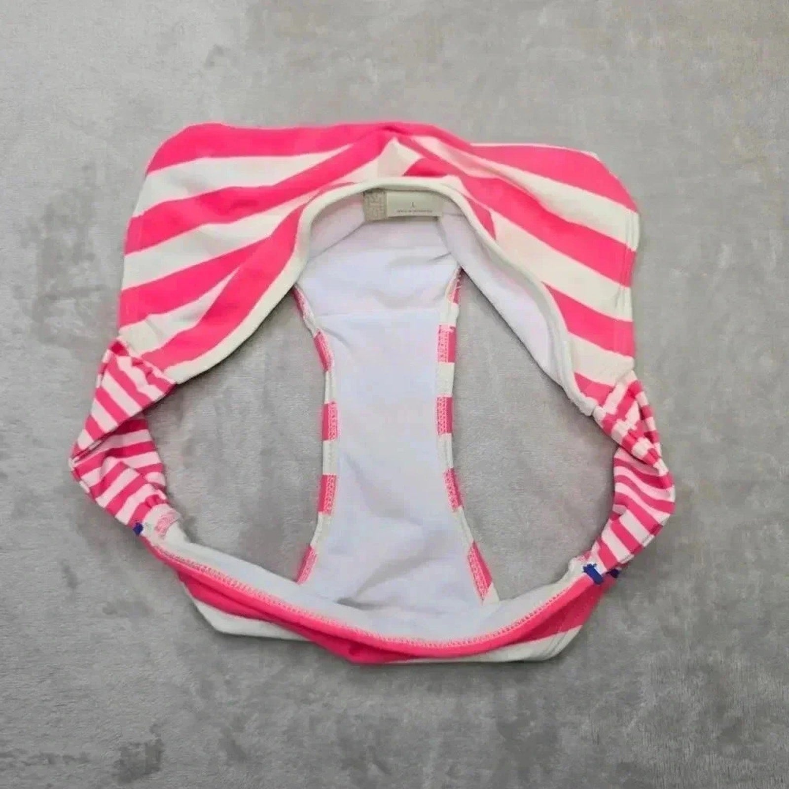 Gianni Bini Pink Stripped Bikini Bottom Swimwear Swimsuit Size Large