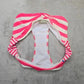 Gianni Bini Pink Stripped Bikini Bottom Swimwear Swimsuit Size Large