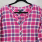 Lands' End Plaid Tunic Shirt Pink Casual Flannel Preppy Long Sleeve Plus 18W