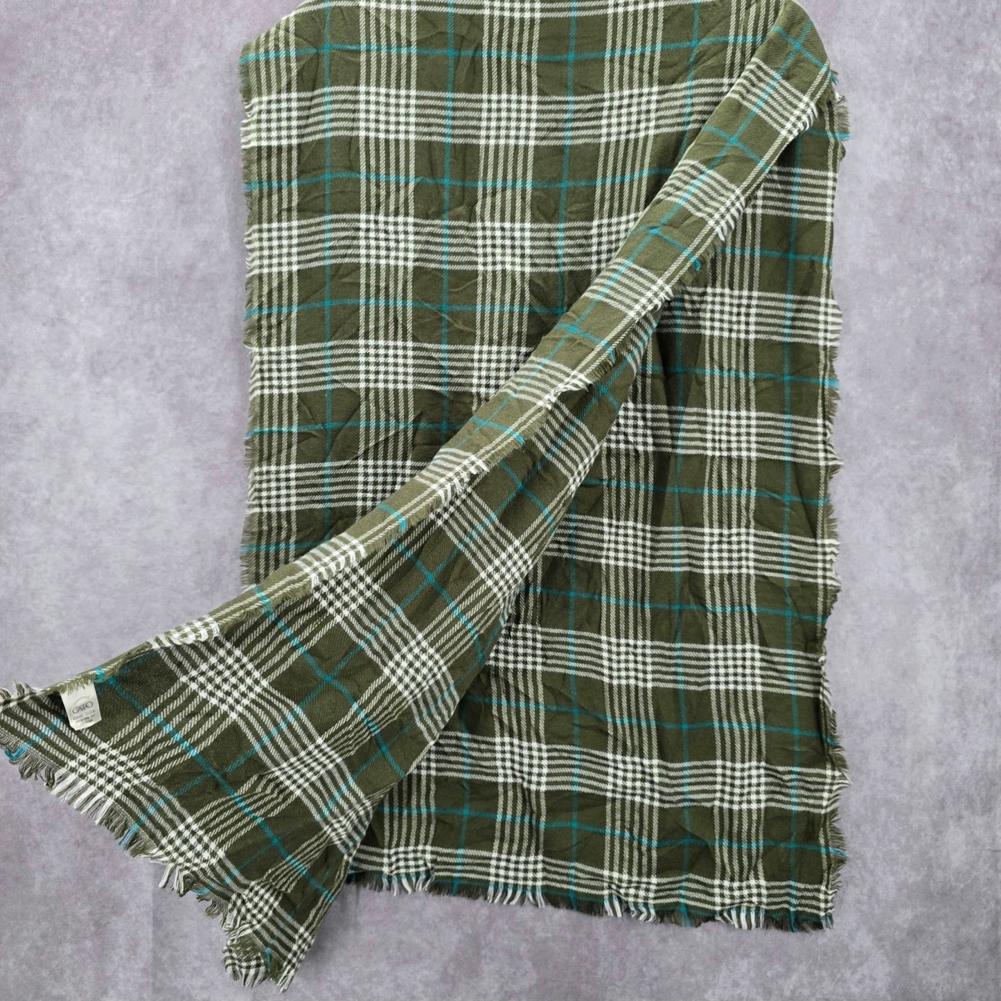 Cato Green Plaid Tartan Long Wrap Hijab Fringe Dupatta Shawl Scarves Scarf