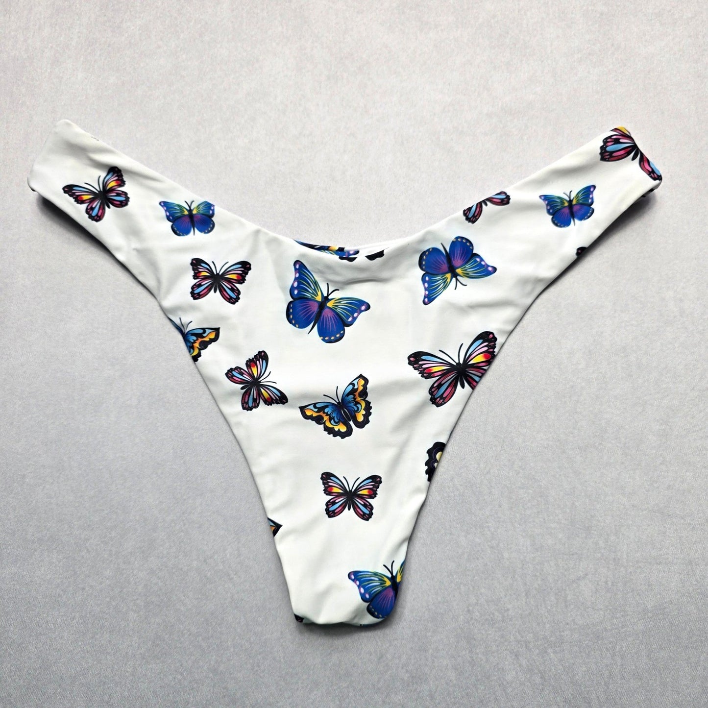 Zaful White Butterfly Thong Swim Beach Cheeky Flirty Boho Bikini Bottom L Large