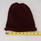 Red Maroon Cable Knit Y2K Vintage Handmade Winter Bucket Cozy Beanie Cap Hat