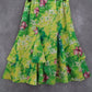 Maggie Sweet Yellow Green Floral Flare Flirty Pull On Vintage Skirt S Small