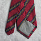 Daniel De Fasson Studio Red Blue Stripe Plaid 100% Silk Men's Neck Tie Executive